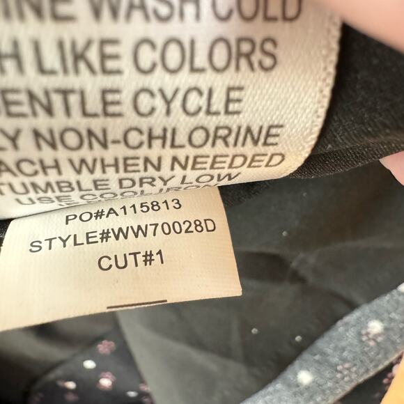 41 Hawthorn Black Pleated Keyhole Sleeveless Mini Dress Womens M Pink/White Dot - Picture 13 of 14